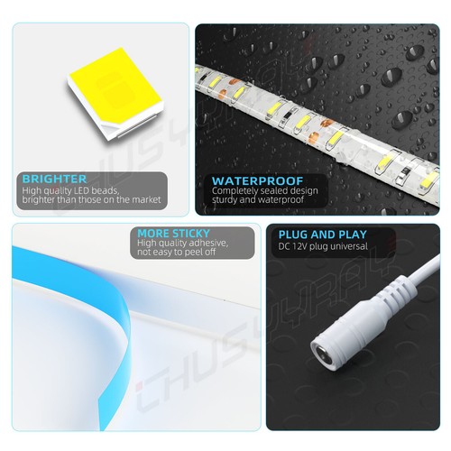 Bright 12V 16.4ft white 2835 RGB Waterproof SMD 300 LED Flexible Strip light USA - Picture 8 of 11