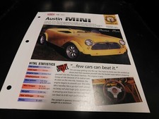 1965 Austin Mini Spec Sheet Brochure Photo Poster