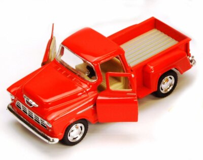 1955 Chevy Stepside Pickup Truck Orange Kinsmart 5330/6D 1/32 scale Diecast Car
