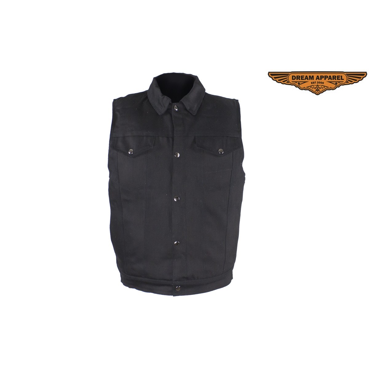 Men's Zippered Black Denim Club Vest size S,M,L# MV8020-ZIP-BD