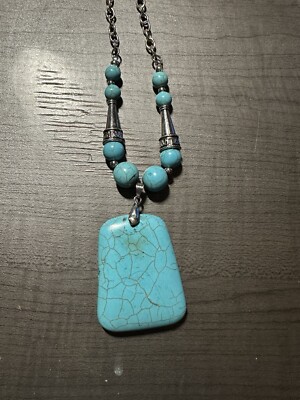 Paparazzi Turquoise Looking Silver Aquanova Necklace