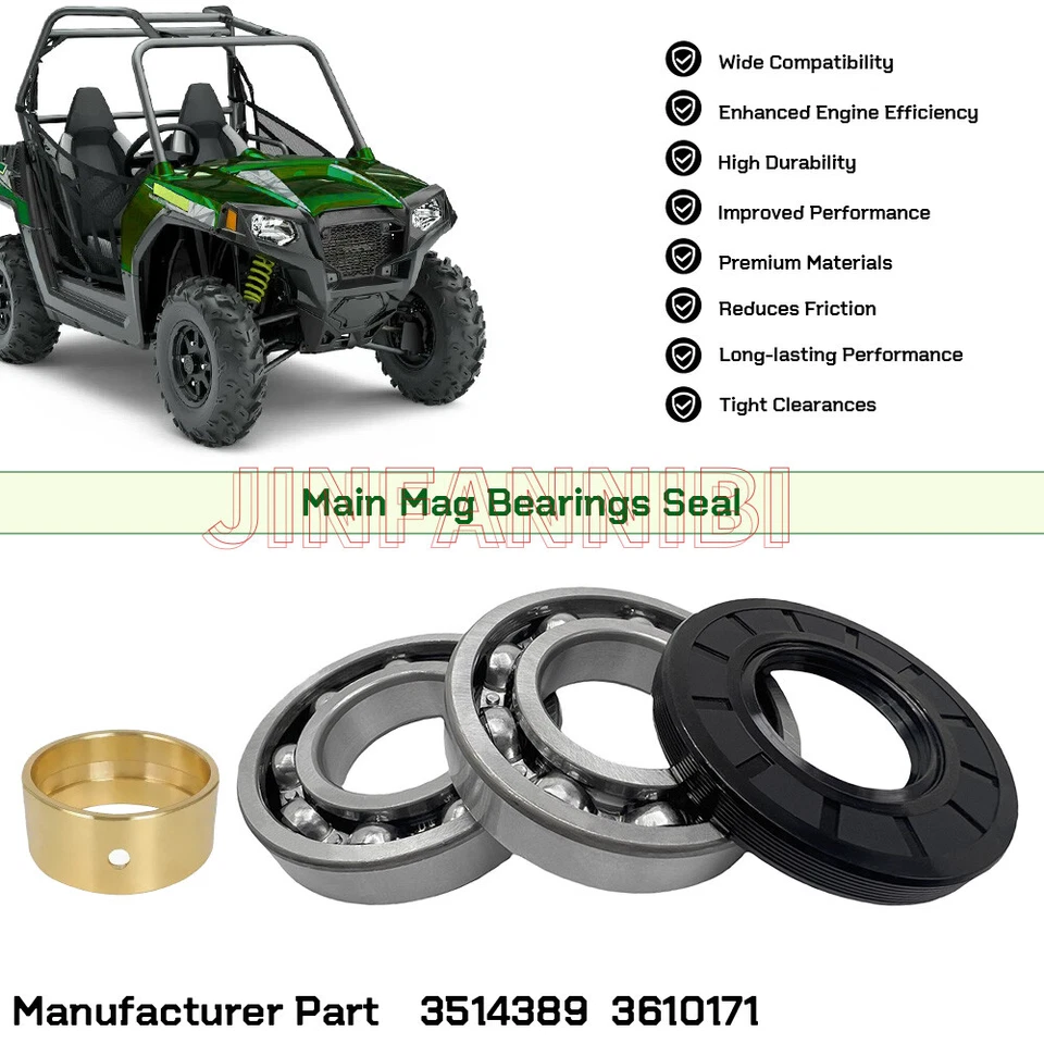 Crankshaft Main Mag Bearings Seal Kit for Polaris Ranger RZR ACE 570 2012-2020 - Image 2 of 4