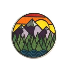PatchClub Mountain and River Outdoor Adventure Patch - Colorful All Embroidered