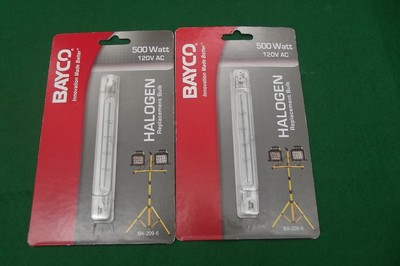 2 Bayco halagen Replacement Bulbs 500 Watt, 120VAC,  BA-209-6