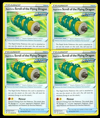 Pokemon RAPID STRIKE SCROLL OF THE FLYING DRAGON 153/203 Evolving Skies MINT 4X