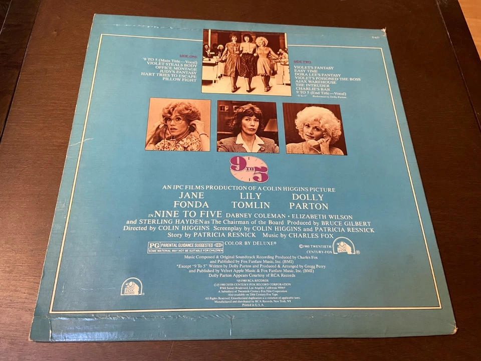 9 to 5 Soundtrack~Dolly Parton~VG++ Film Movie~Modern Classical Disco LP Foto 2 de 2