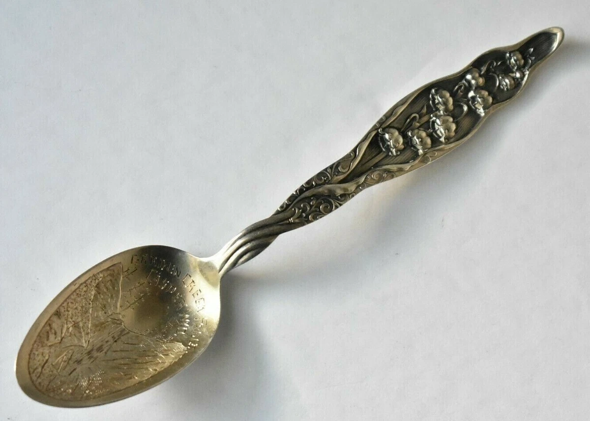 Lily of the Valley Antique US Sterling Silver Souvenir Spoons for