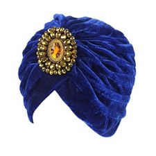 Decou Twist Pleated Hair Wrap Stretch Turban 0545 Blue