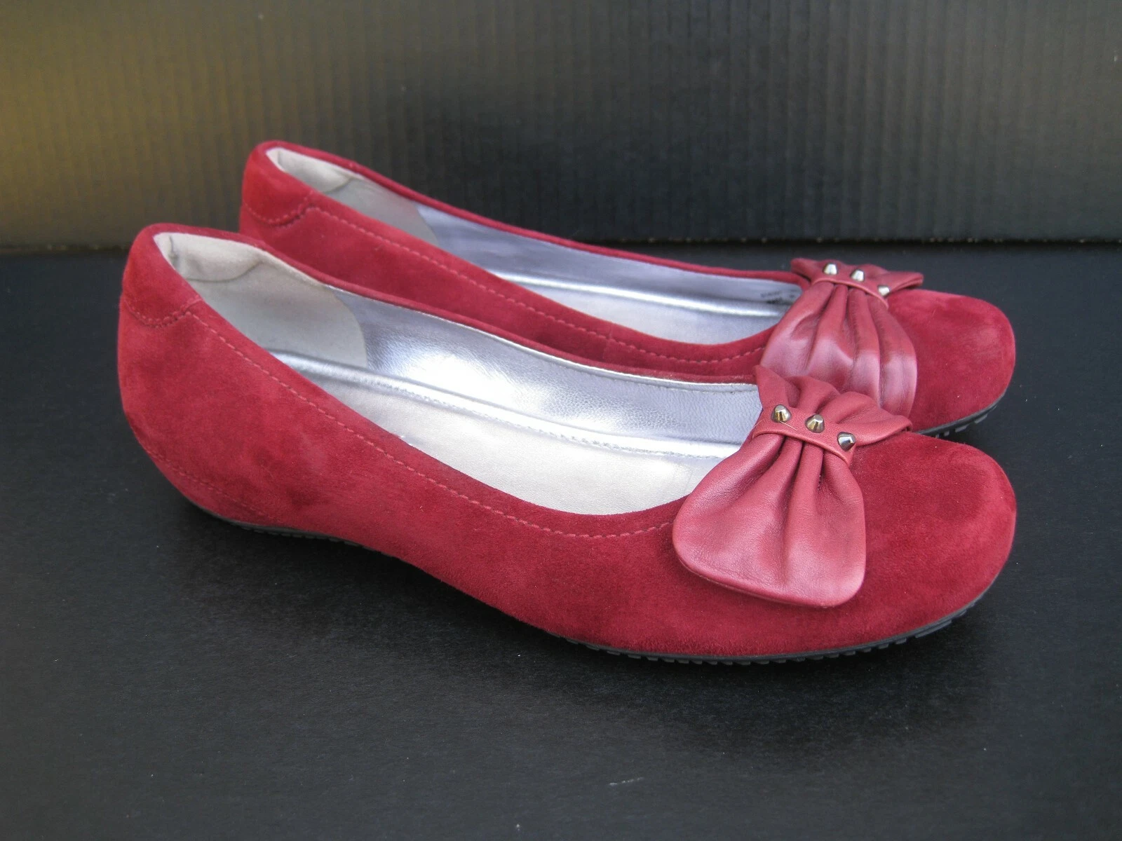 Ballerine Ecco Bouillon in camoscio con fiocco taglia 38 EU