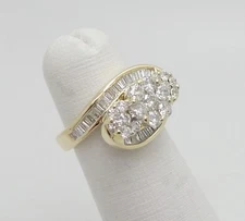 1.50CT Natural Diamond Cluster Anniversary Wedding Bridal Ring 14K Yellow Gold