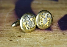 VINTAGE WW2 ERA US NAVY OFFICER CUFFLINKS - FAMOUS MAKER DOLAN BULLOCK STERLING!