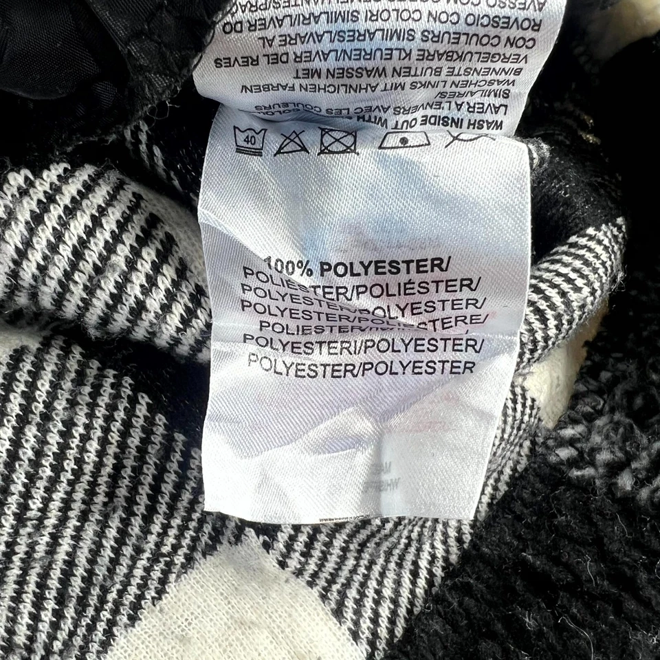 Brave Soul Mens Full Zip Fleece Jacket Size Medium Black Plaid Mock Neck Pockets - image 4 of 4