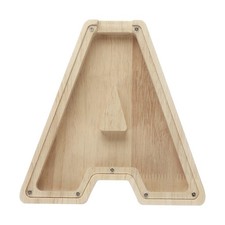 Wooden Letter Piggy Bank, Letter A, 1 Pcs