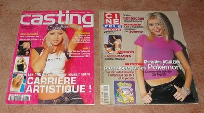 Christina Aguilera Konvolut 2 Vintage französische Zeitschriften + seltene Ausschnitte