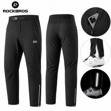 ROCKBROS Men's Winter Cycling Pants Windproof Thermal Ankle Zip Bike Trousers