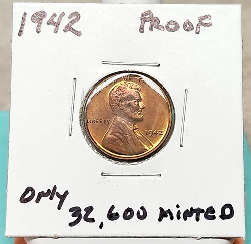 1942 Proof Wheat Cent - Blueberry Toning - Great Eye Appeal