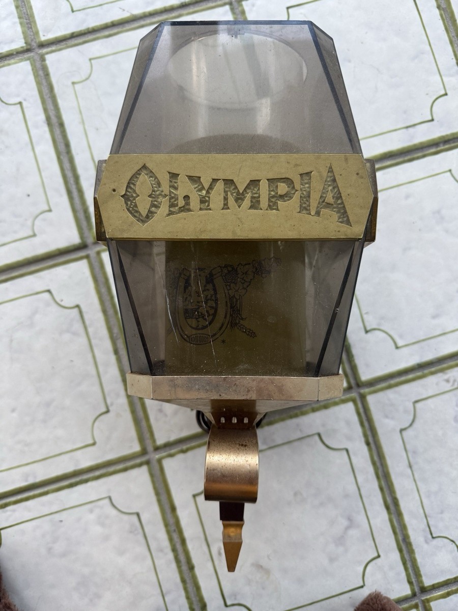 Vintage 1970s Olympia Beer Lighted Wall Sconce, Bar Light Sign
