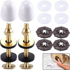 2 Pack Toilet Floor Bolts with Nuts Washers Caps