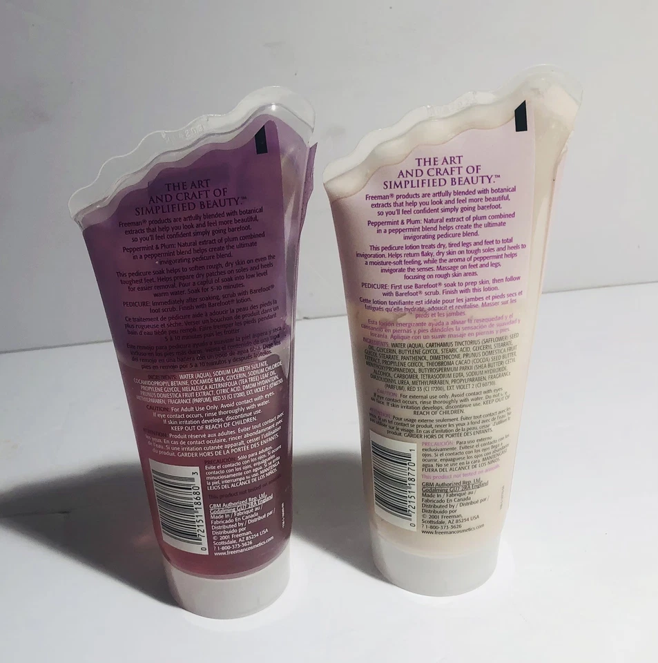 2 Freeman Bare Foot Exfoliating Scrub & Foot Soak Peppermint & Plum 5.3 oz Each - Image 3 of 4