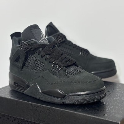 Nike AJ4 Black Cat Retro All Black Men Sneakers Basketball Shoes Jordan 4