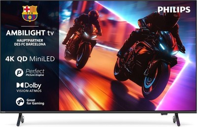 PHILIPS Ambilight Fernseher 55'' 4K UHD QD MiniLED Smart TV 120 Hz 55MLED910/12