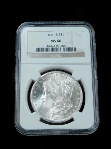 1881-S $1 Morgan Silver Dollar - NGC MS66 Blast White Coin!