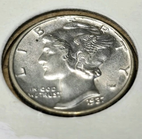 1937 BU Mercury Dime 10c BEAUTIFUL COIN