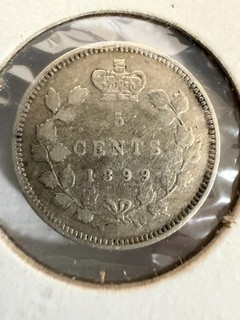 1899 Canada Five Cent coin during the reign of Queen Victoria HIGHER GRADE