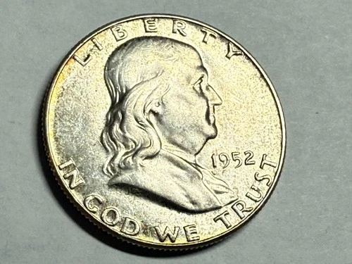 1952 Franklin 90% silver half dollar. Satiny original BU. #q1