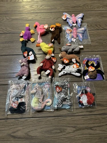 Vintage TY Beanie Babies LOT of 17 McDonalds Happy Meal Toys Assorted