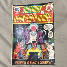 DC Comics Superboy Legion of Super-Heroes 203 1974 Bronze Age Boarded Massacre