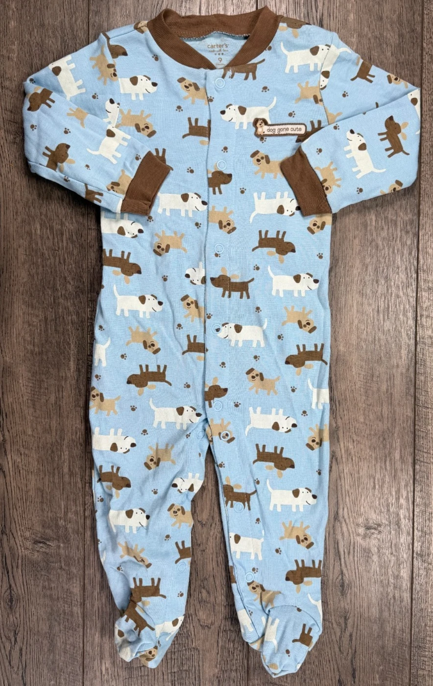 Baby Boy Clothes Nwot Carter's 9 Month Blue Dog Footed Outfit