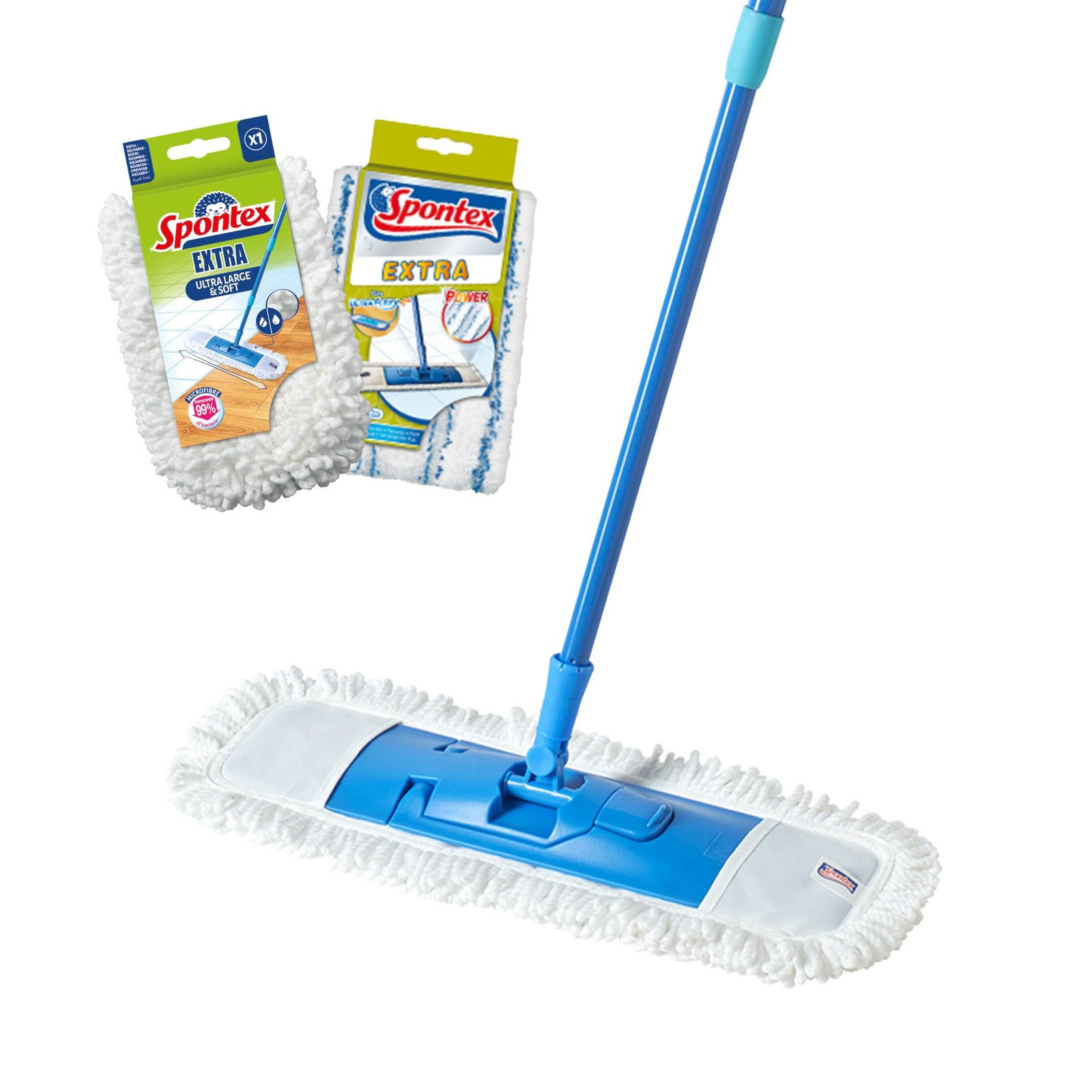 Balai microfibre polyvalent double action pour balayer sec et humide