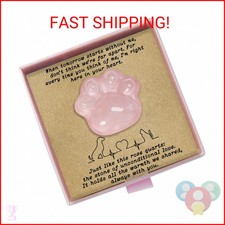 Pet Loss Sympathy Gift – Rose Quartz Heart Crystal with Memorial Card, In Loving