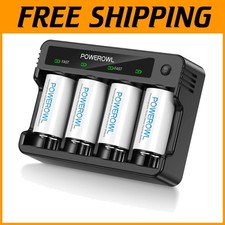Rechargeable D Batteries  Charger Kit - 4 Count
