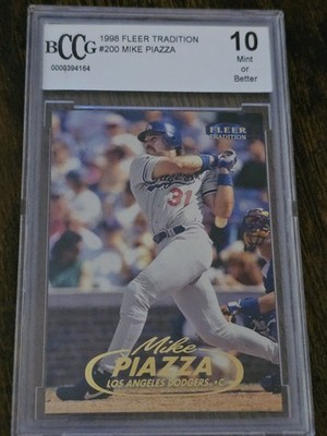 1998 Fleer Tradition Mike Piazza #200 Beckett BCCG 10! Los Angeles