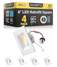 6 Inch Retrofit LED Square Recessed Lighting 27005000K 4 Pack