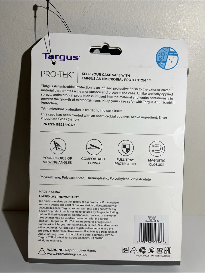 Targus Pro-Tek Carrying Case Flip for iPad Mini 6th Gen Black - Image 2 of 4