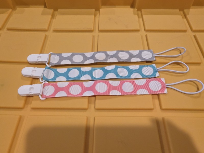 Unbranded Colorful Print Pacifier Clips, 3 Pack Binky Paci Holder and Leash