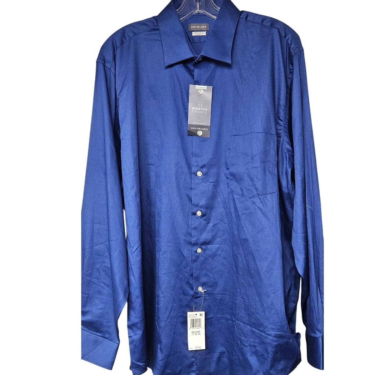 Van Heusen Blue Solid Dress Shirts for Men for sale | eBay