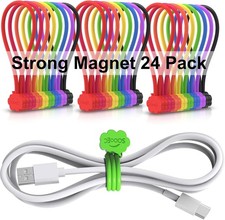 Magnetic Cable Ties 24 Pack 7.2" Magnetic Cord Ties Cute Cloud Design Reusable