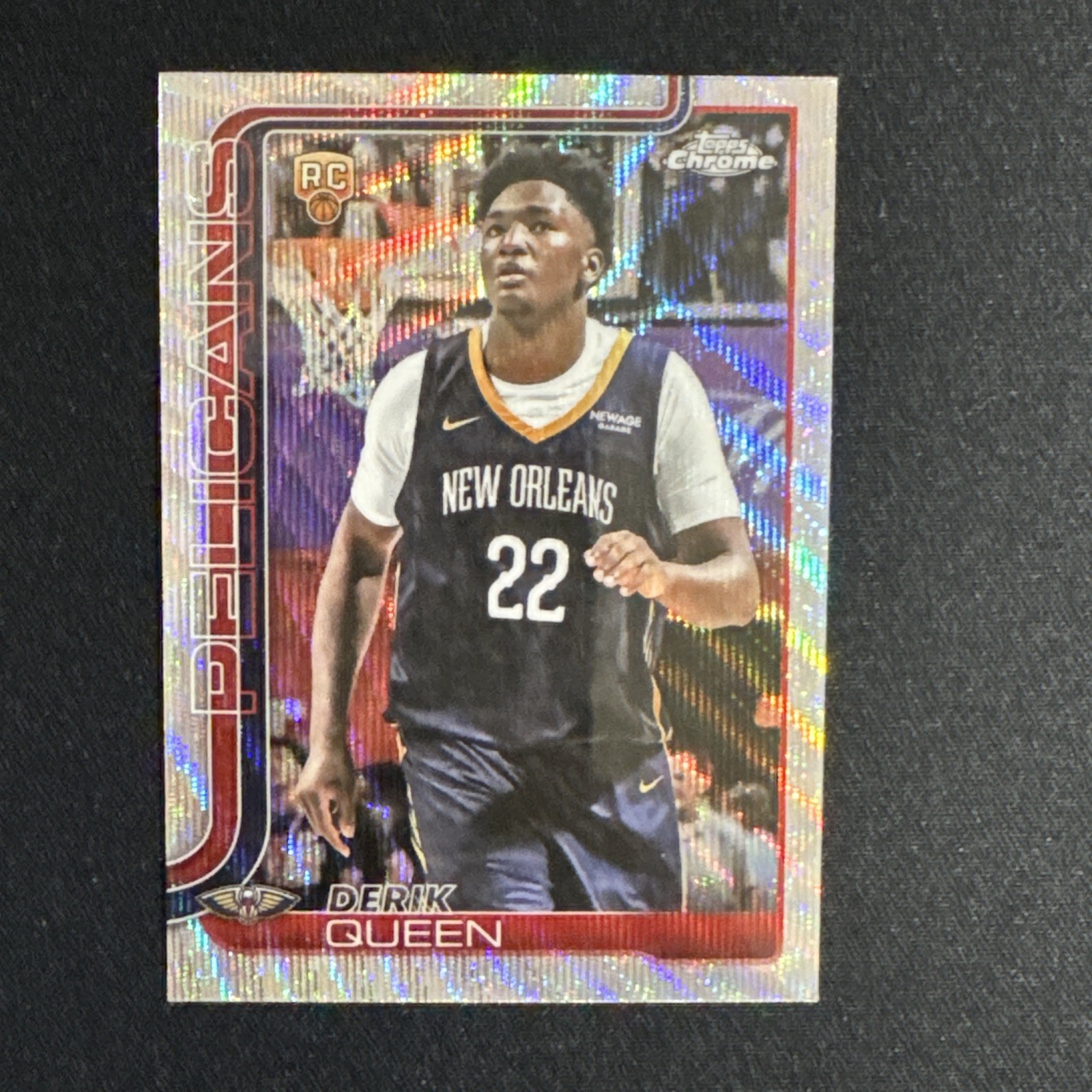 2025-26 Topps Chrome Derik Queen #263 RC Wave Refractor Pelicans