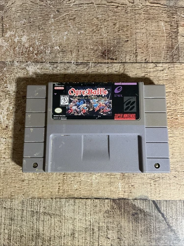 Super Nintendo SNES “Ogre Battle: The March Of The Black Queen”- Tested See Pics