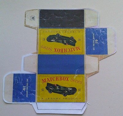 Vorlagen für Repro Box Matchbox 1-75 Nr. 41 Jaguar Racing Car