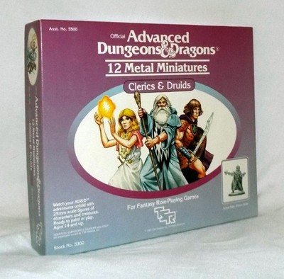 1983 TSR AD&D CLERICS & DRUIDS LEAD METAL MINIATURES 5302 CMPLT UNPAINTED MT