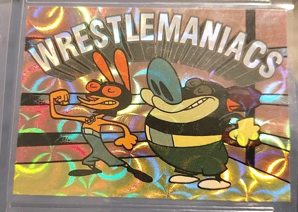 😯💫PERFECT MINT 1993 Topps Nickelodeon Ren & Stimpy WRESTLEMANIACS! #9. 1 OWNER - Image 2 of 3
