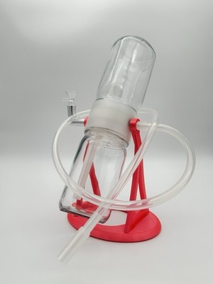 360 Rotating Gravity Bong/Hookah Water Pipe. Neon Pink/Clear Edition