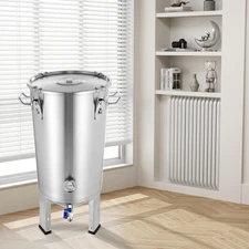 8 Gal Stainless Steel Home Brew Kettle Fermenter Set Beer Brew Bucket Fermentor