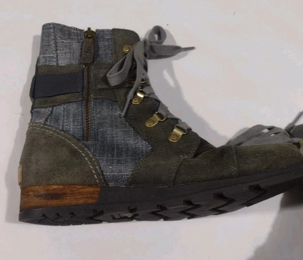 sorel pdx quarry 1964 lace joan of arc wedge booties suede boots