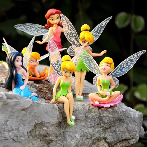 Tinkerbell Tinker Bell Fairy Girls Dolls 6pcs Figures Cake Topper Party Toy Gift